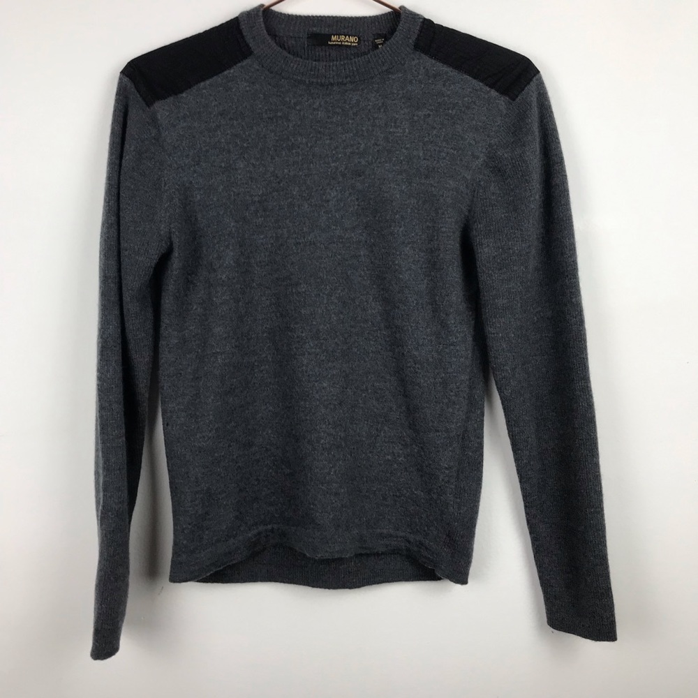 Murano Italian Yarn Wool Patch Shoulder Sweater M